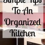Tips and ideas on how to organize your kitchen. Tackle simple and easy storage problems with decluttering tips and ideas to get your kitchen in tip top shape!