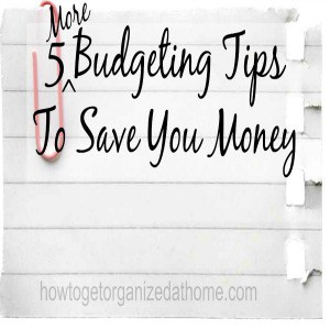 5 More Budgeting Tips To Save You Money