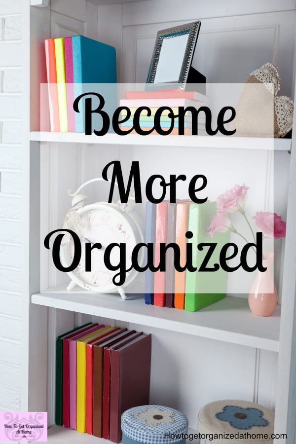 Bookcase with books and objects organized on shelves