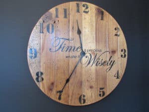 wooden clock