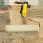Have you tried to paint a concrete floor? I’ve been looking into the different options and techniques for the best floor paint and styles to try! There are a lot more options when painting a concrete floor than I imagined!