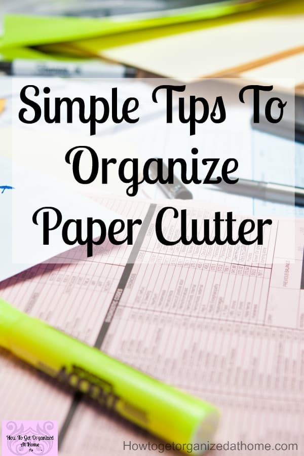 organise paperwork at home