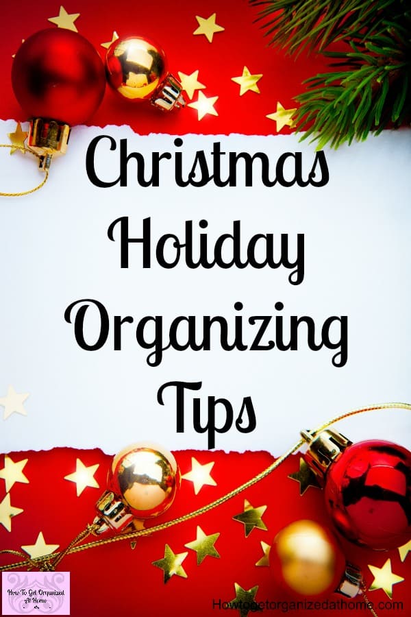 Holiday organizing tricks to use to help you plan for the holiday season and make it easier on you! Great tips to help you with all aspects of the holiday season!