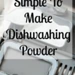Simple homemade dishwashing detergent powder that is easy to make and use! This dishwasher powder uses citric acid and 3 other ingredients to make!
