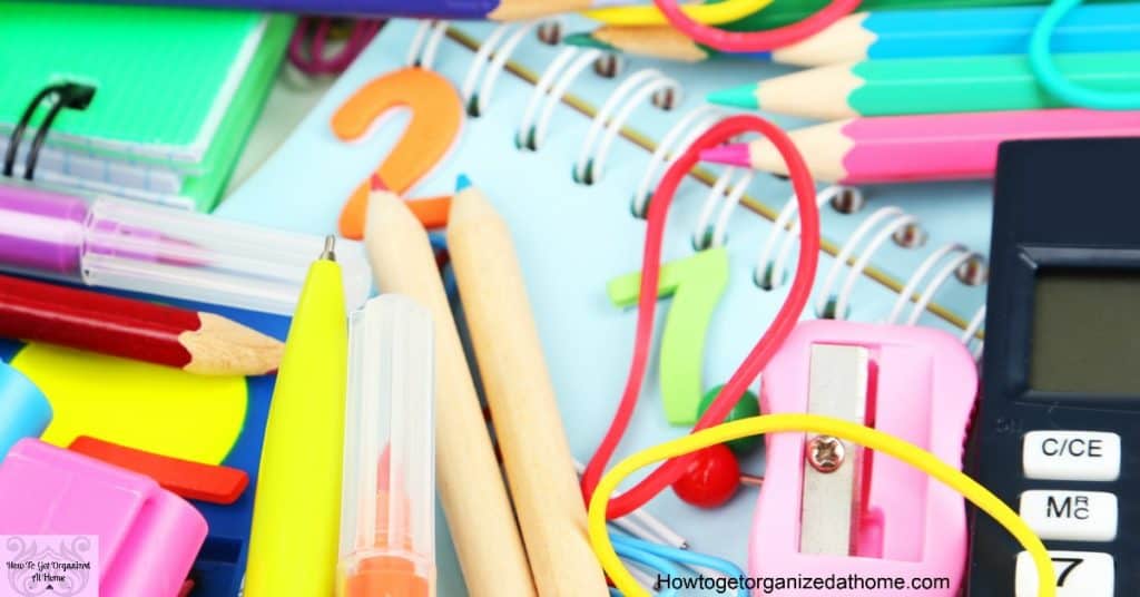 Different School Supplies, Colorful Background, Necessary