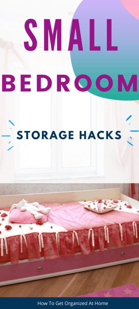 Do you struggle with having a small bedroom and having it organized? There is nothing more frustrating than trying to get things to fit into your bedroom. Try these tips and ideas on how to organize a small bedroom on a budget. #organize #organizebedroom #bedroomorganization