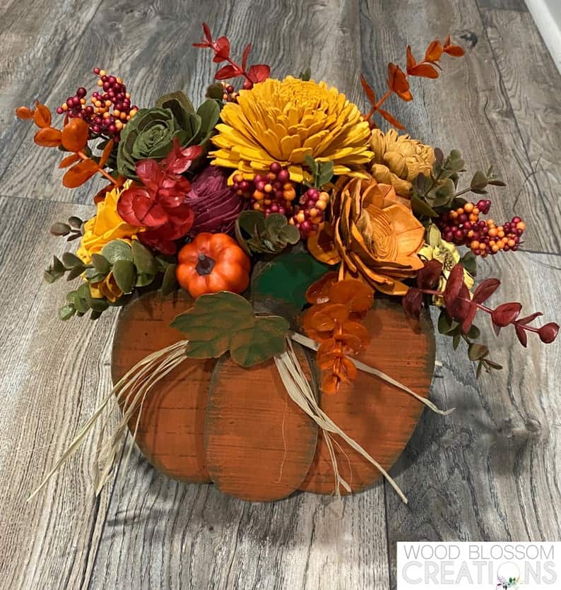 wooden fall pumpkin