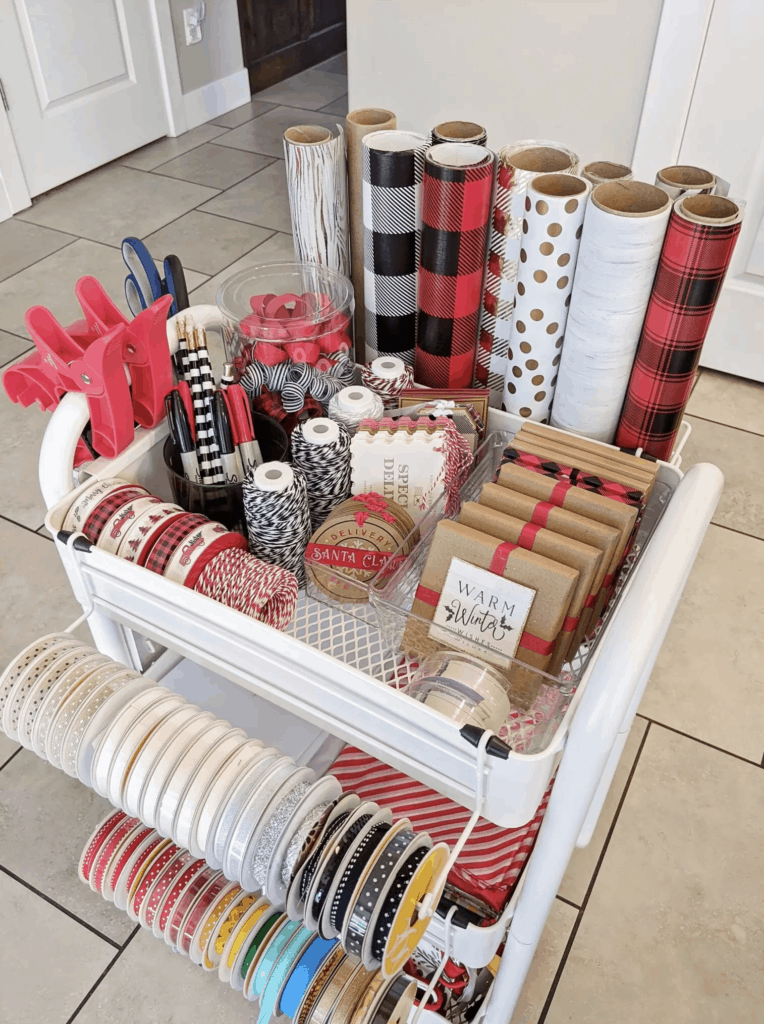 wrapping paper station