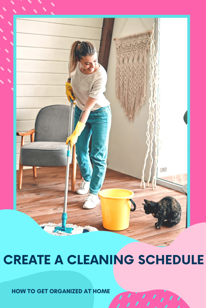 woman cleaning with a mop and bucket