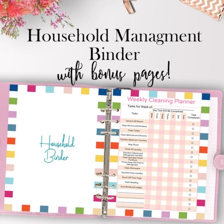 Cute Home Management Binder Printables