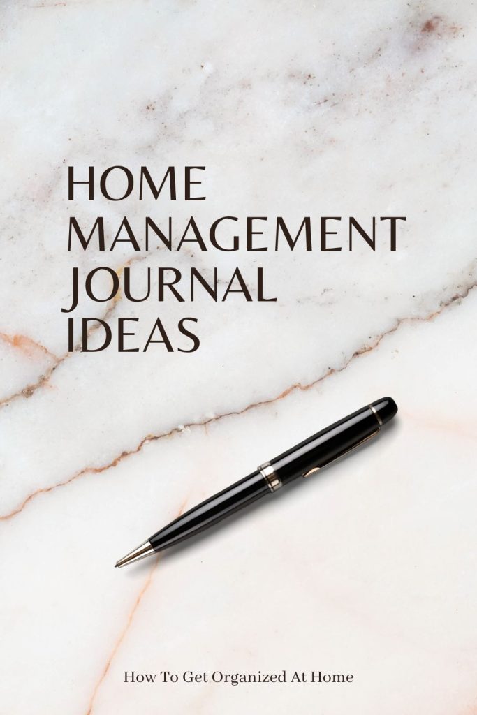 Home Management Journal Ideas