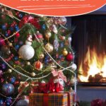 the words ‘Twelfth Night Explained’ are in an orange box above a Christmas scene with decorated Christmas tree and gifts with a fire in the background.