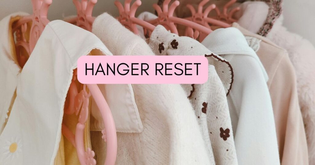 clothes hanging on pink hangers with the words hanger rest on a pink background.